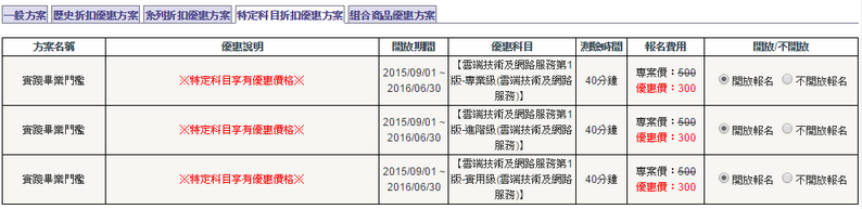 優惠方案